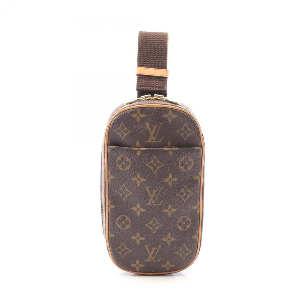 LOUIS VUITTON Brown Monogram Leather Pochette Fanny Pack